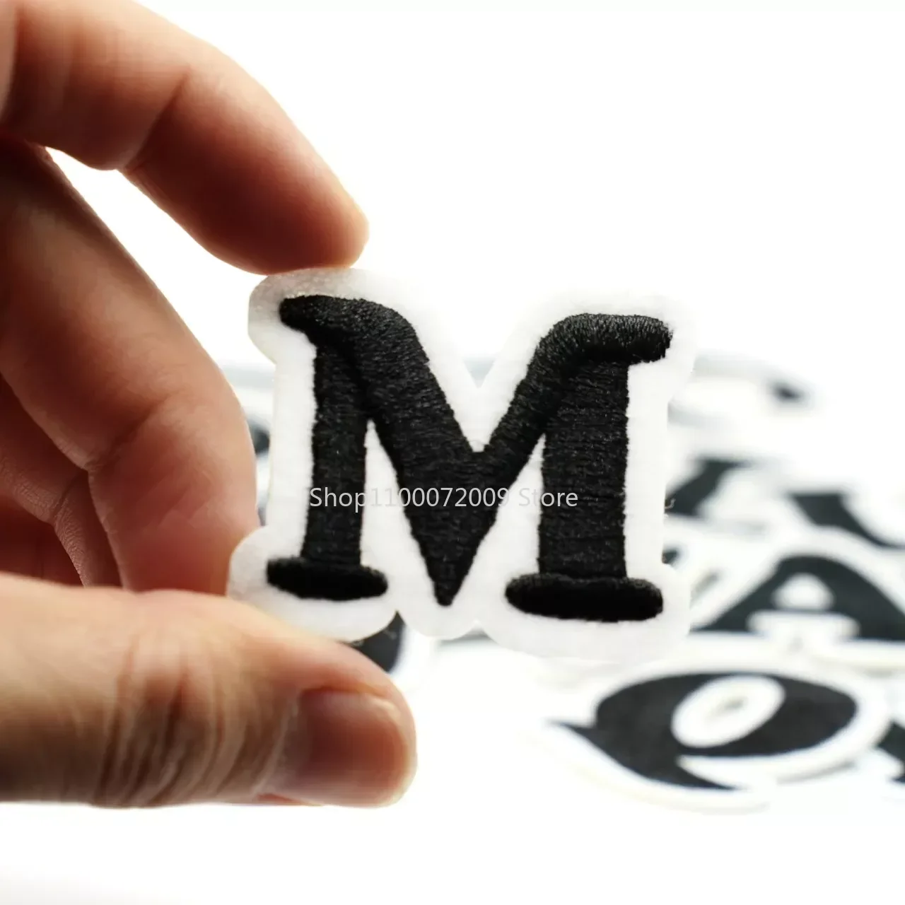 3.5CM Black Letter Patches Embroidered Patch Iron on For Clothing DIY Accessories Alphabet ABCD EFG HIJK LMN OPQ RST UVW XYZ