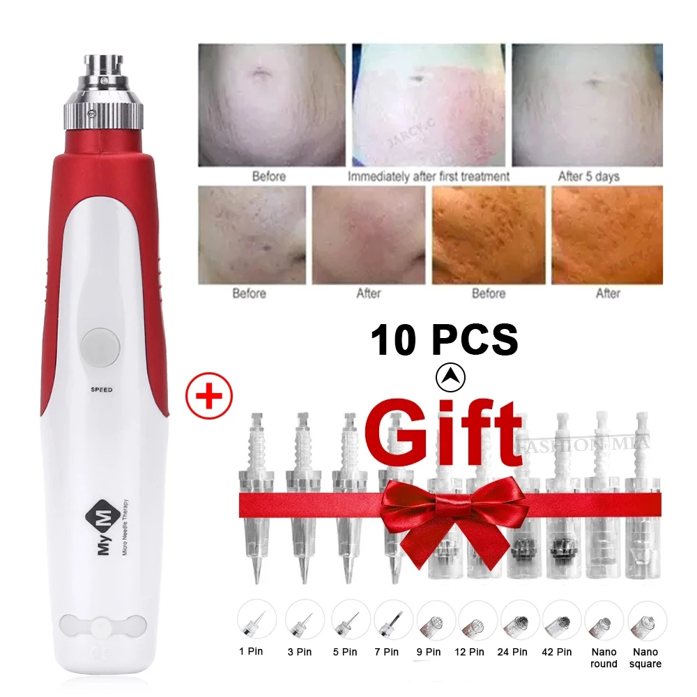 Derma Pen Set Bb Cream Glow Microneedling Device Microneedles Mesoterapia Therapy Auto Micro Needle Dr Pen Dispositivo Per La Cura Della Pelle