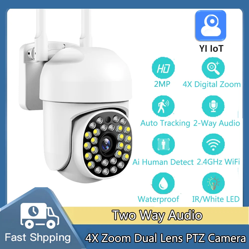 

YI IOT Outdoor IP WiFi Camera 1080P 4X Digital Zoom Home Security Two Way Audio Motion Detection Waterproof Monitor