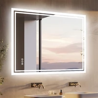 LED Bathroom Mirror 3 Size Dimmable Wall Mounted Mirror Rectangle Makeup Mirror Demist, Vertical/ Horizontal Backlit, IP65 Rated - Image 2