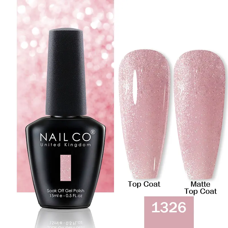 NAILCO 반영구 매니큐어 하이브리드 젤, 네일 아트용 유리 병 컬러 젤, 네일 광택제 흡수 UV LED 젤 바니시, 15ml