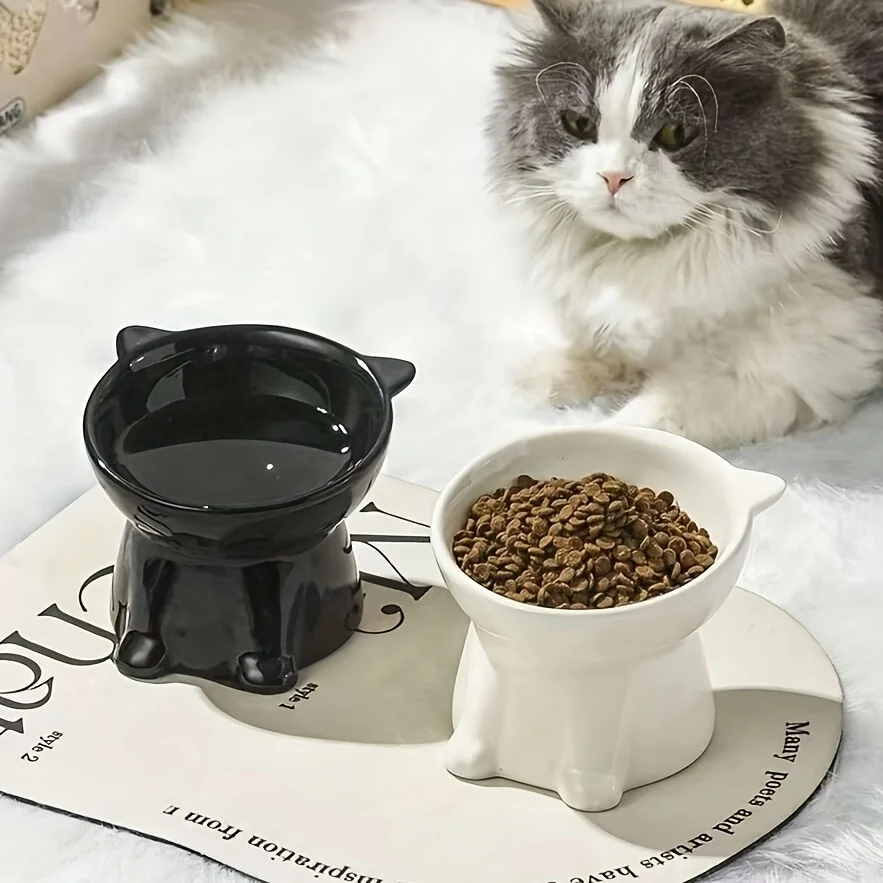 cat bowl, anti vomiting 15 degree tilted cat tray, stable base, not easy to overturn, pet drinking or food feeding station cat bowl, anti vomiting 15 degree tilted cat tray, stable base, not easy to overturn, pet drinking or food feeding station