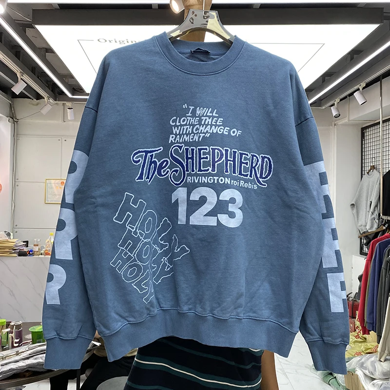 

2023 Holy Vintage RRR123 Sweatshirts Men Women Best Quality Washed RRR 123 Crewneck Hoodie Anime Clothes
