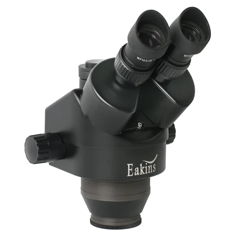 7X-45X Simul-Focus Parfocal Continuous Zoom Trinocular Stereo Microscope Head 76mm Diameter Holder Focus Arms for Education 5