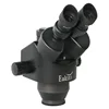 7X-45X Simul-Focus Parfocal Continuous Zoom Trinocular Stereo Microscope Head 76mm Diameter Holder Focus Arms for Education 5