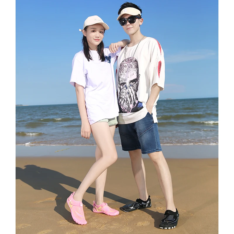 Barefoot Beach Aqua Shoes Air Mesh Cloth Seaside Surfing Swimming Outdoor Upstream Sneakers Magic Tape Five Fingers Footwear