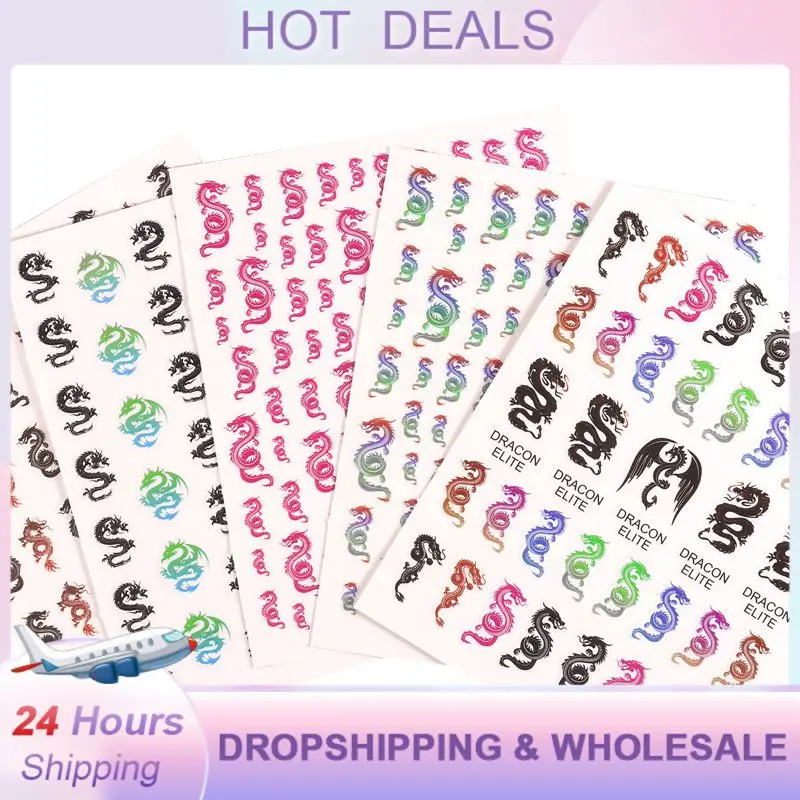 

Наклейка на ногти в виде китайского дракона, водостойкая клейкая наклейка на ногти в виде дракона, стильная наклейка для ногтей в стиле панк
