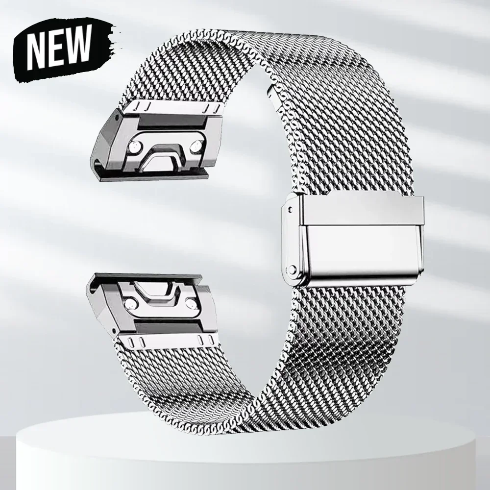 Quick Fit Stainless Steel Band, Universal Sports Watch Strap 20/22/26mm