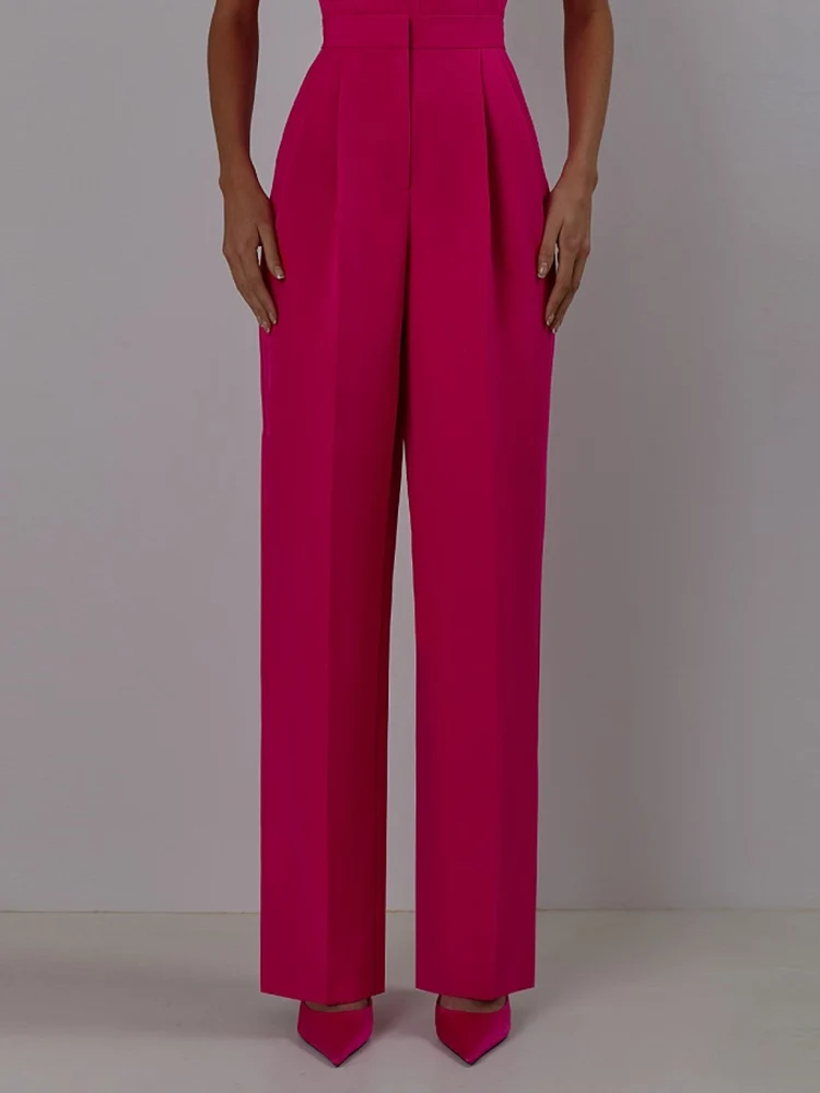 Sexy Feathers Blazer PantSuit Women Black Rose Red Feather Long Sleeve Blazer Jacket+Hihg Waist Pants Two Piece Sets Party Suits 5