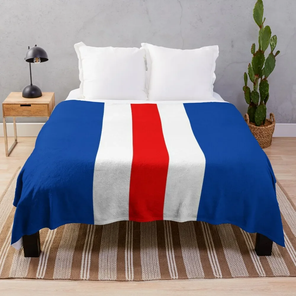 Retro Rangers Vertical Bar Stripes Blu, Bianco, Rosso Coperta Divani Divano Gigante Coperte Da Spiaggia