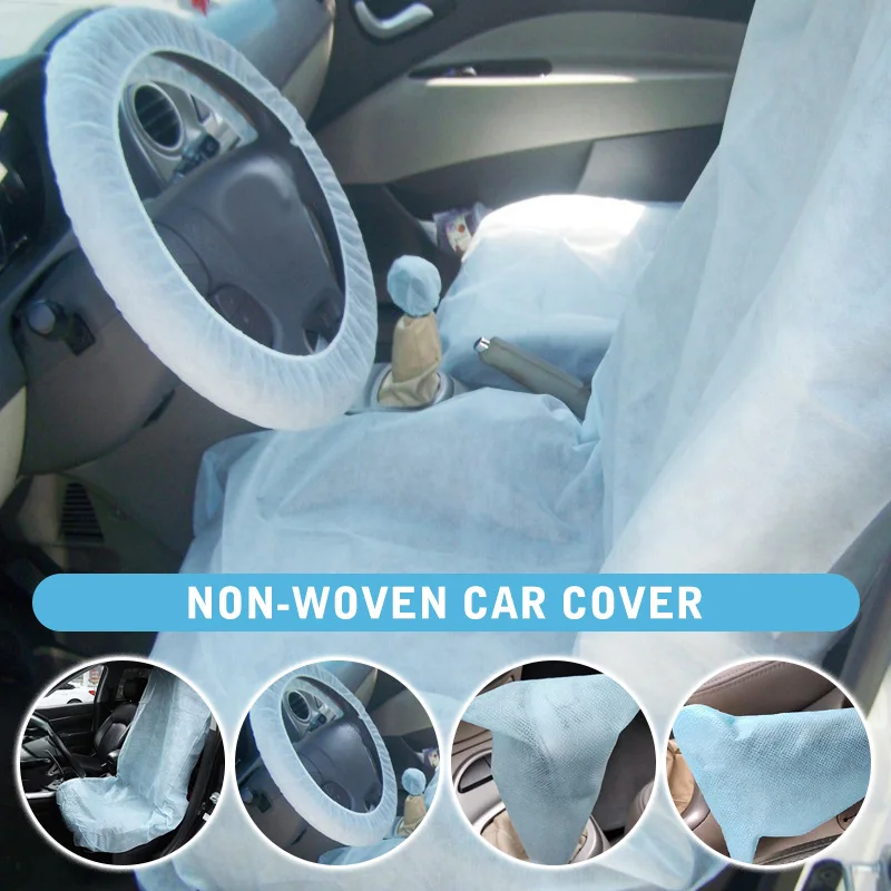 2PcsDisposableCarSeatCoversNonwovenFabricCarDustKit