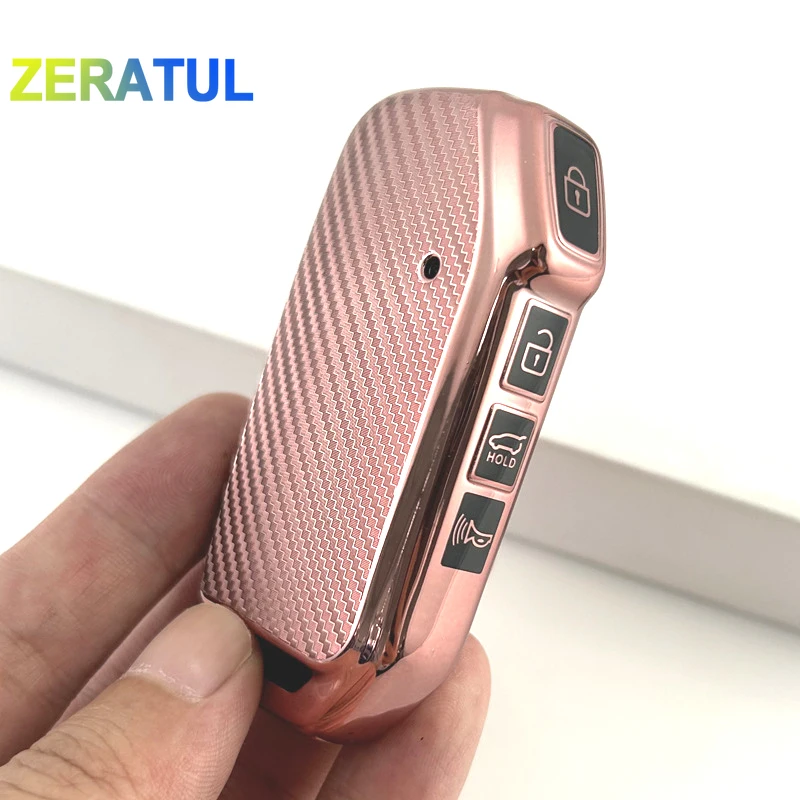 HIBEYO Cover per Chiavi Auto Kia in Carbonio per Kia Stinger K900 Smart