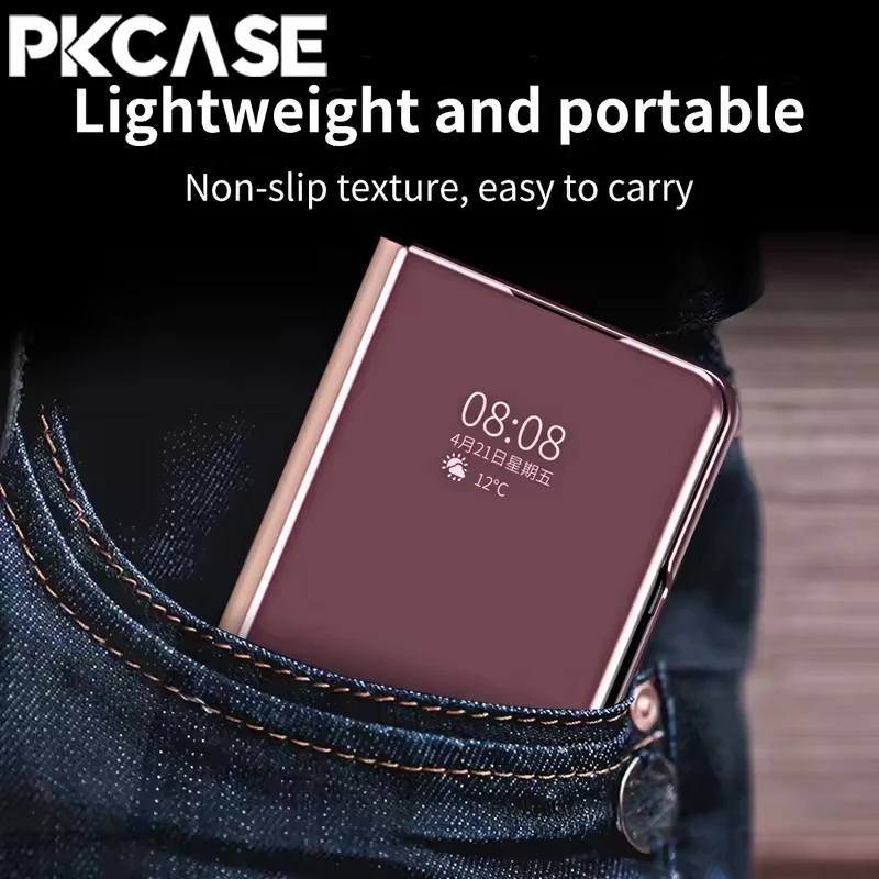 Smart Mirror Flip Leather Phone Case - Premium Design Cover