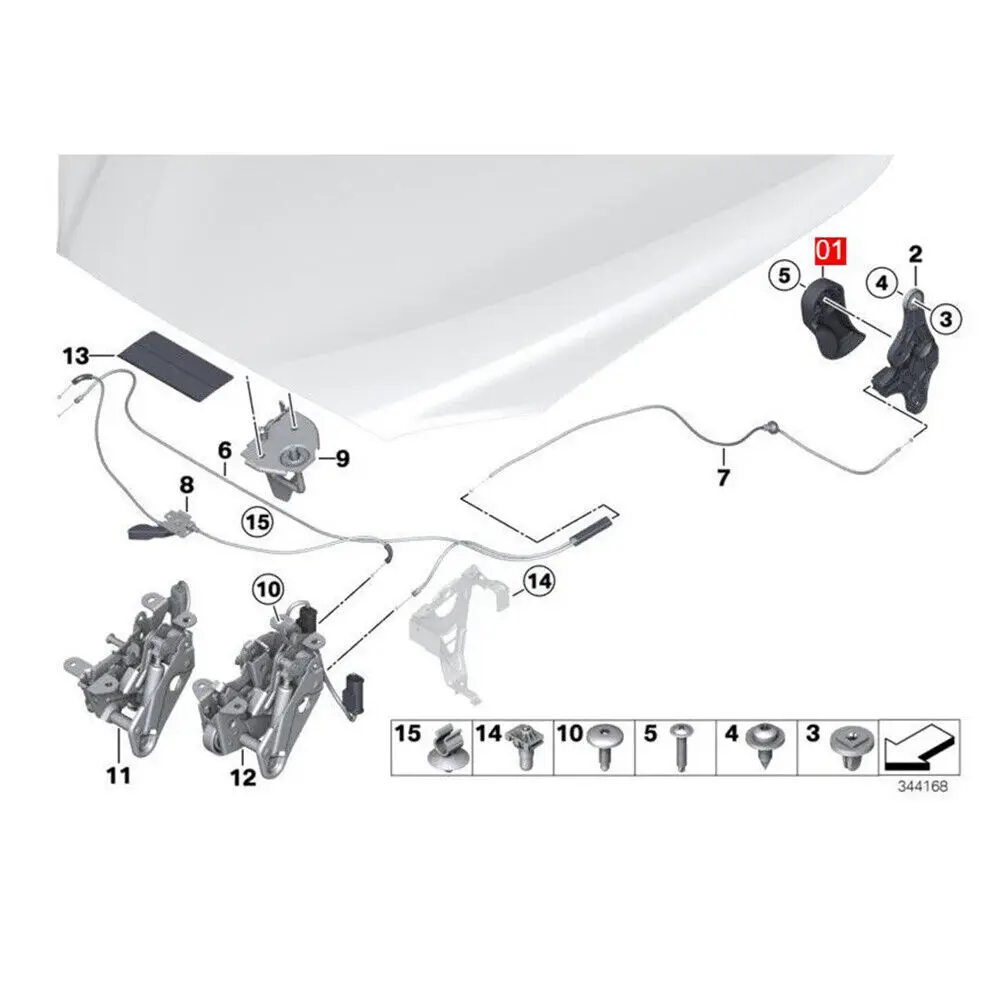WXZOS Engine Hood Panel Release Lever Handle For BMW 3Series E90 E91 E92 E93 2007-2012