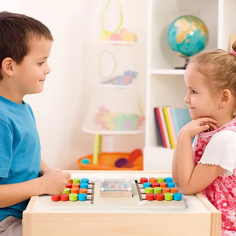Child Development Puzzle Toy Color Recognition Wood Table Game Two-Player Board Game Preschool Educational Toy For Boys Girls