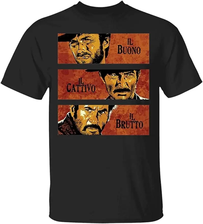 

The Good The Bad and The Ugly Clint Eastwood Movie Vintage Shirt Recall Black Adult T-Shirt