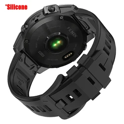Premium Leather & Silicone Strap for Garmin Smartwatches - QuickFit Sports Band (Black)