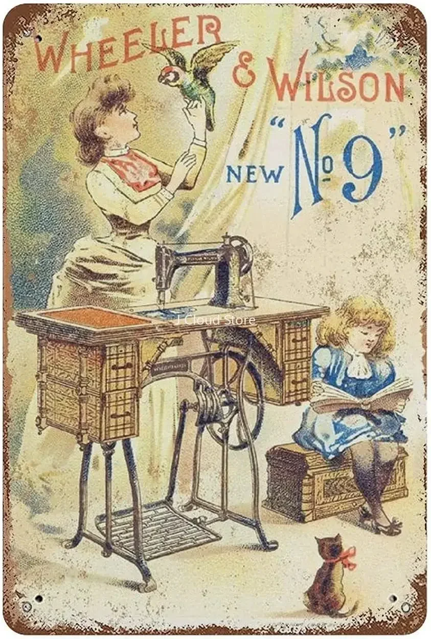 

Sewing Machines,Tin Sign Vintage Funny Creature Iron Painting Metal Plate Personality Novelty signboard retro wall