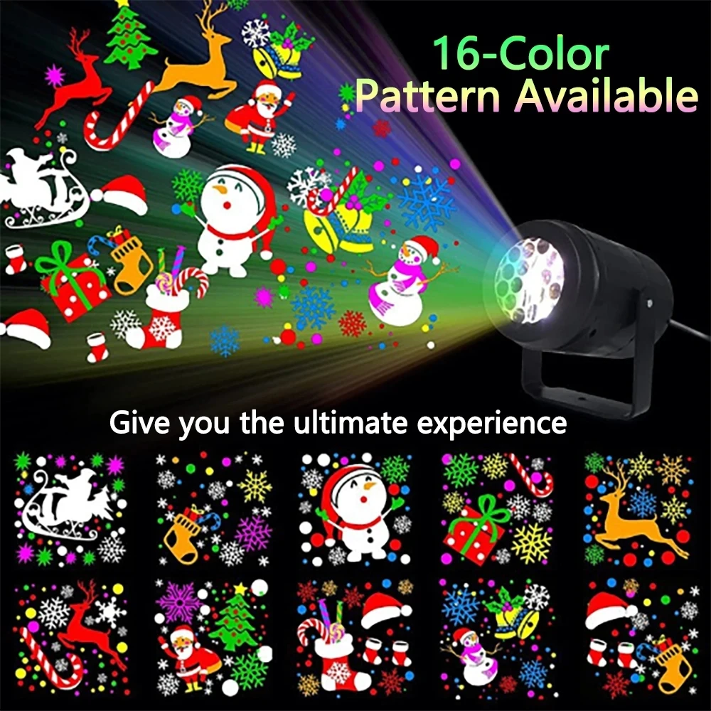 New Projector light Christmas Party Lights Stage Light Led 16 Patterns DJ Light Indoor and Outdoor Laser Lamp Holiday Lighting