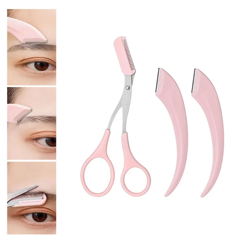 

Eyebrow Trimming Knife Eyebrow Face Razor For Women Professional Eyebrow Scissors With Comb Brow Trimmer Scraper Accessories