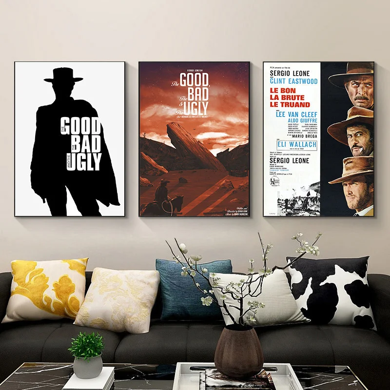 

The Good The Bad And The Ugly Posters And Prints Wall Art Canvas Painting Pictures Hot Retro Style Aesthetic Room Decor Quadro
