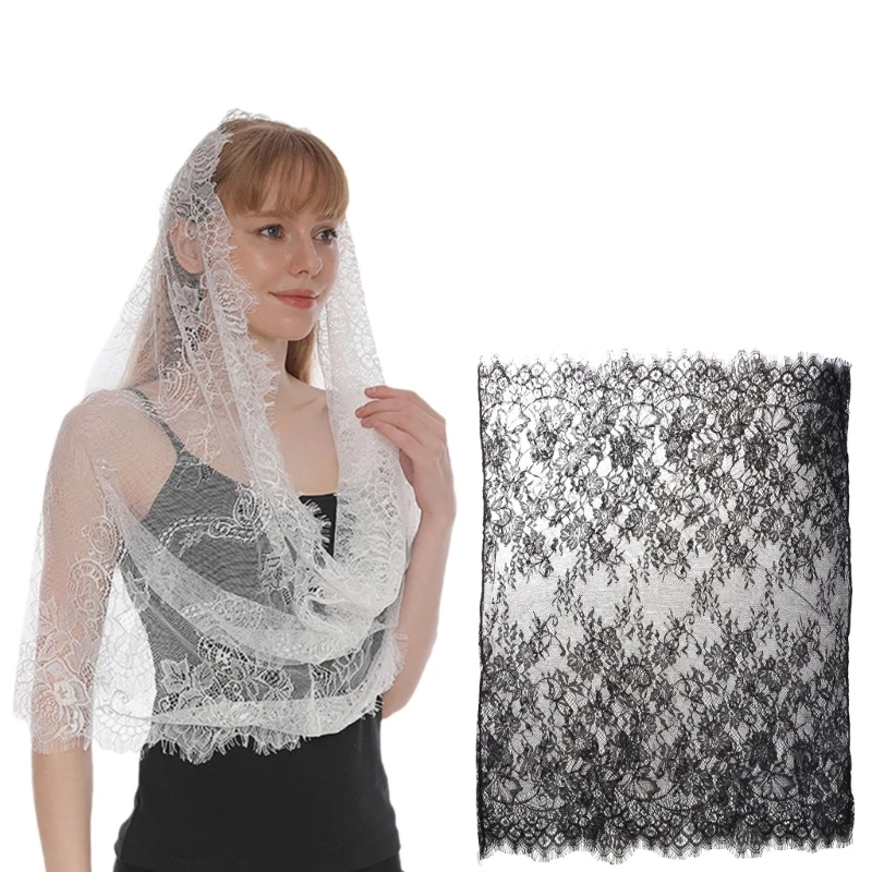 Mantilla Veils Catholic Lace Mantilla Catholic Church Chapel Veil Church Mantilla Lace Scarf Spanish Embroidered Shawl DropShip white black women s spanish mantilla lace catholic veil for chapel church shawl head covering scarf mass shawl round style laven