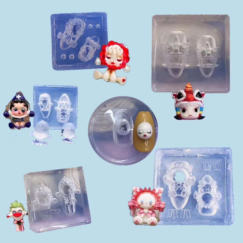 

DIY Manicure Silicone Mold Cartoon Blind Box Series Hand-carved Phototherapy Drops For Reuse