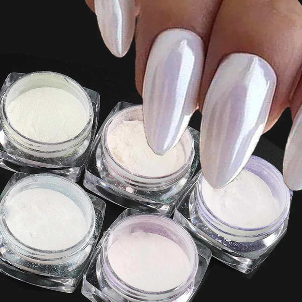 Shimmer Mermaid Mirror Pearl Nail Glitter Powder Net-1G Laser Holographic Pink Magic Dust Paillette Friction Aurora Powder N-T