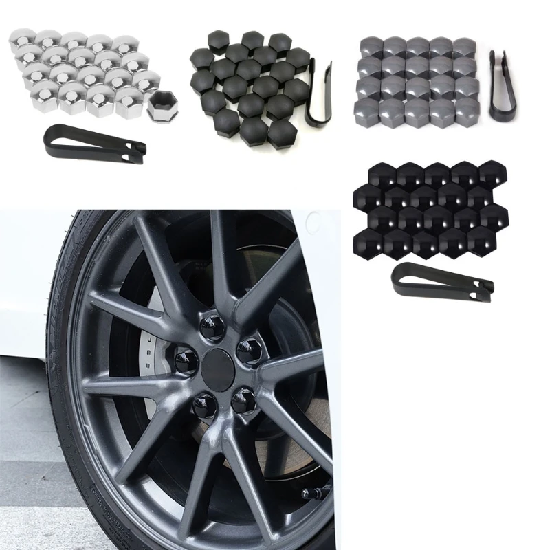 Wheel Center Hub for Tesla Model 3/S/X With Center Cap Set & Wheel Lug Nut Cover Decorations D7YA wheel hub caps wheel lug nut cover