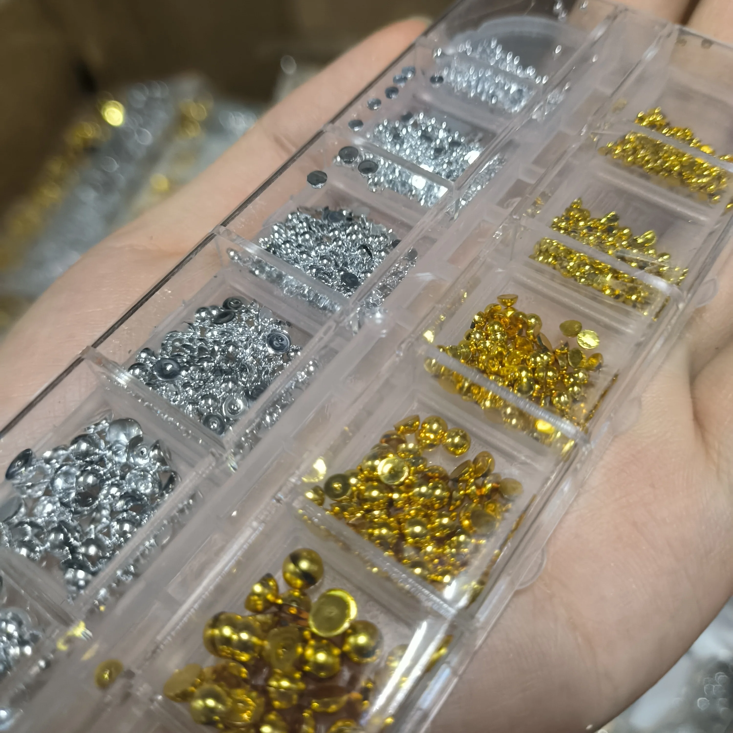 12 Gitter 3D-Silberperlen-Nagel-Charms in verschiedenen Größen, flache Rückseite, Kaviar-Perlen, Nagelkunst-Dekoration, DIY, Halloween, Weihnachten, Maniküre-Teil – Detail 6