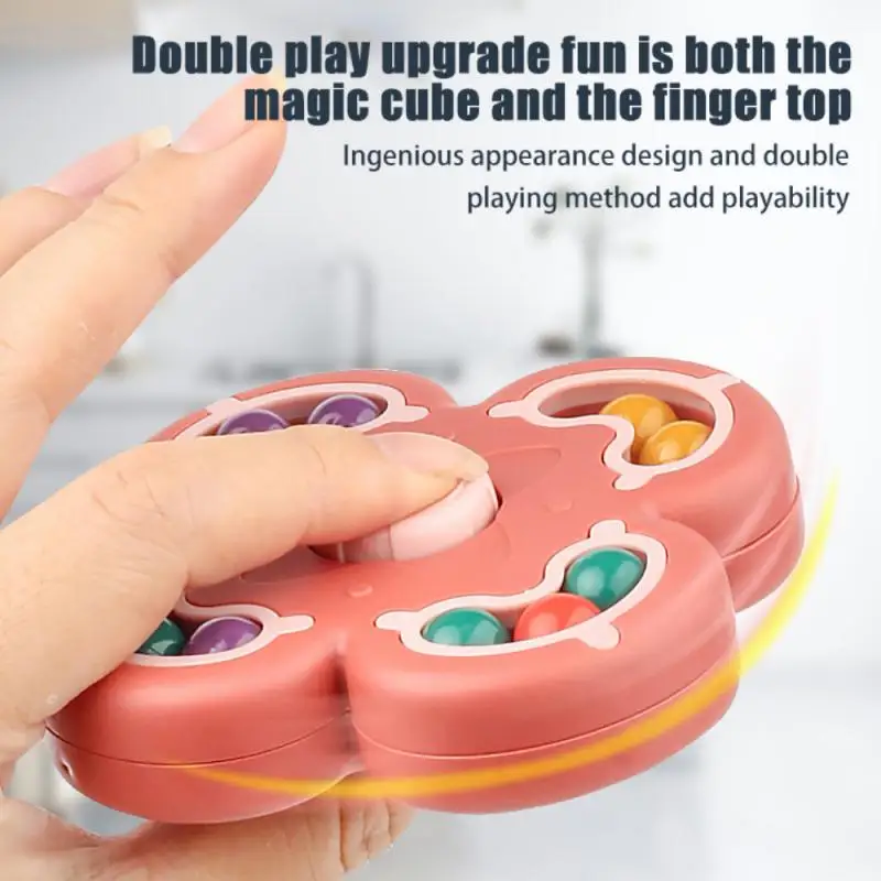 Magic Bean Cube Rotating Fingertip Spinner Decompression Toys Small Beads Magic Cube Fidget Toy Kids Puzzle Stress Relief Toy fidget toys puzzle toys anti stress toys puzzle cube magic puzzle cube