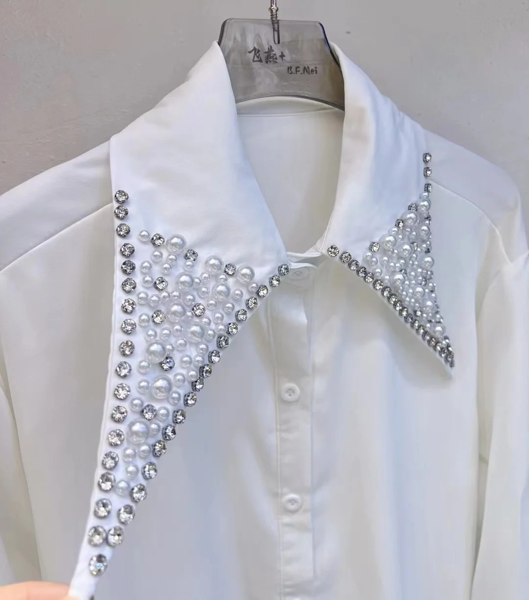 

Luxury Diamonds Beaded Blouses Shirts Women 2024 Spring Summer New Long Sleeve Shirts Fashion Causal Tops Camisas De Mujer