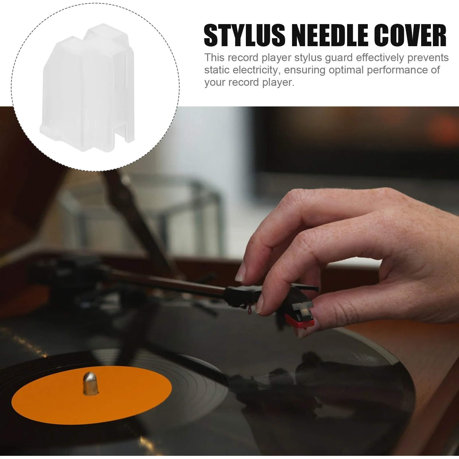 6 Pcs Stylus Protective Cover Record Player Needle Turntable Pen Bracket Guard Plastic Vinyl Records