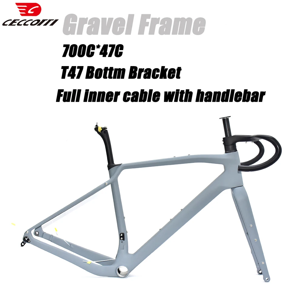 Bicycle Parts Bicycle Frame Carbon Gravel Bike Frame Disc Brake Road Bike Frameset 700 * 47C Cyclocross