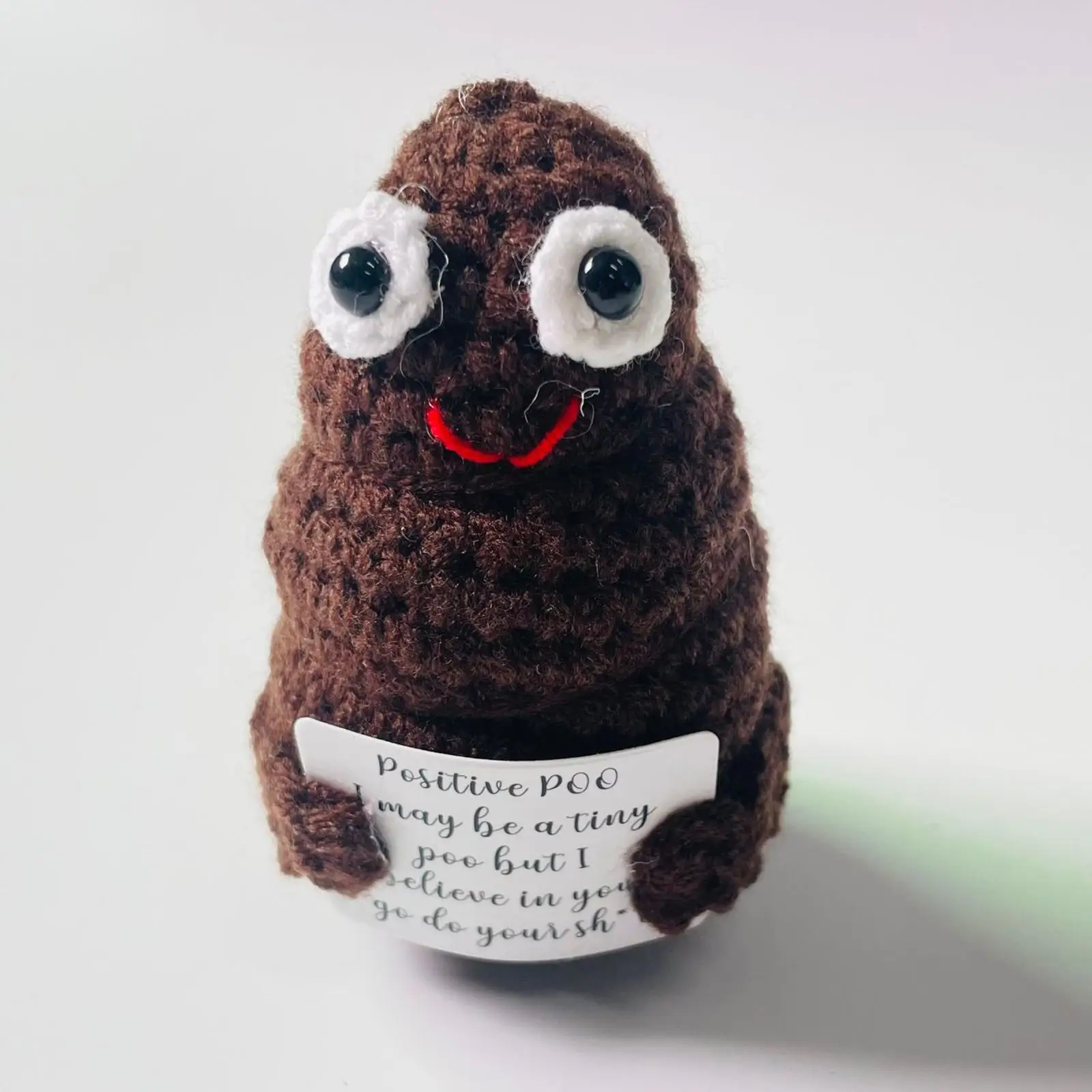 Mini Positive Poo Hug Gifts Creative Positive Poo Knitted Doll for Desktop  Office Home Decor Holiday Party - AliExpress
