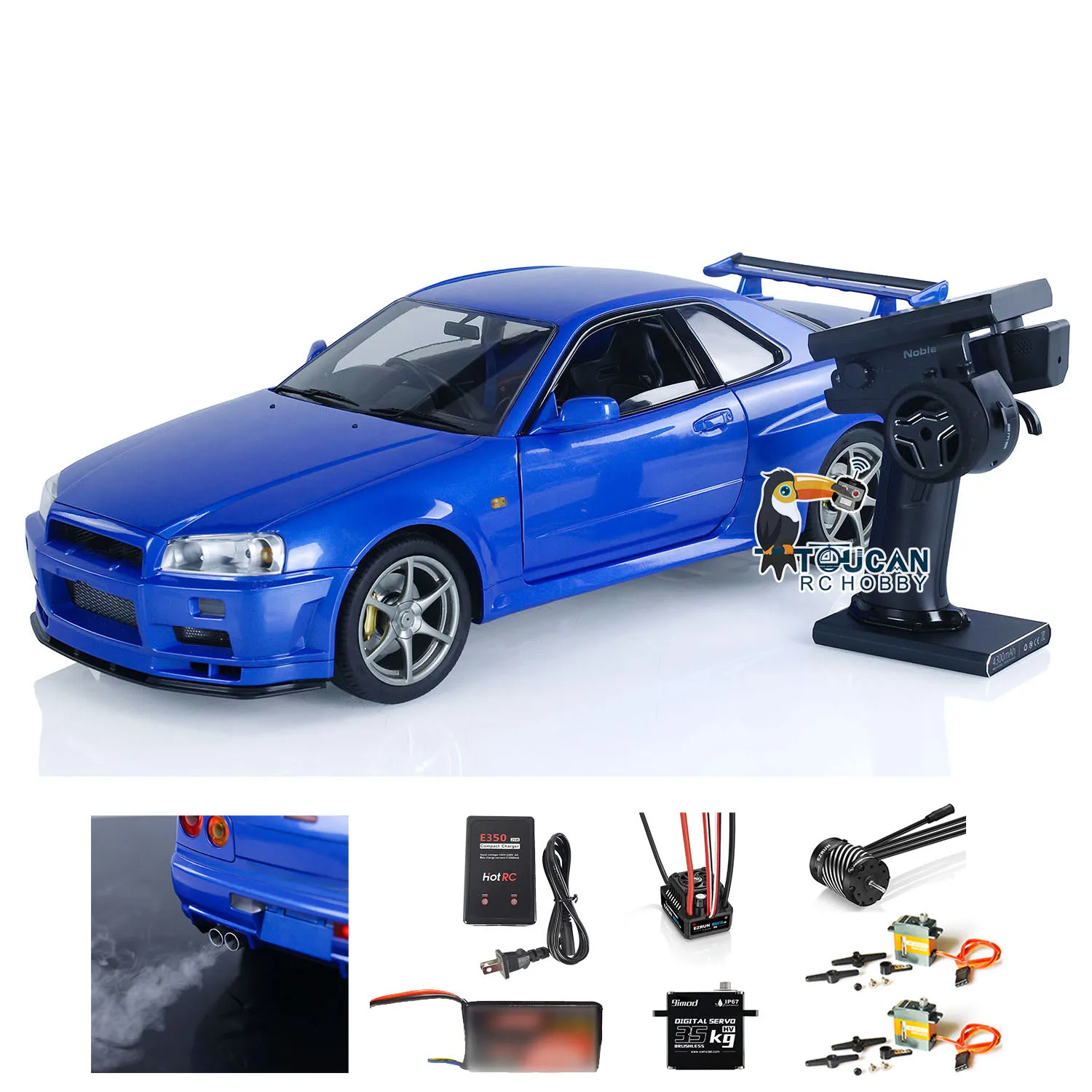 

Capo Metal 1/8 RC RTR Drift Cars R34 4WD High Speed In Stock Upgraded 4x4 Racing Car Model Light Sound Smoking Toy Gift THZH1695