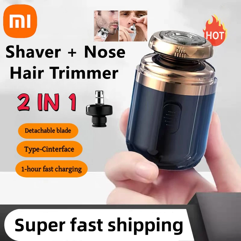 electric shaver Xiaomi Electric Shaver Nose Hair Trimmer 2 in 1 Rechargeable Men s Nose Hair Removal Shaver Portable Mini Knife Men s Razor