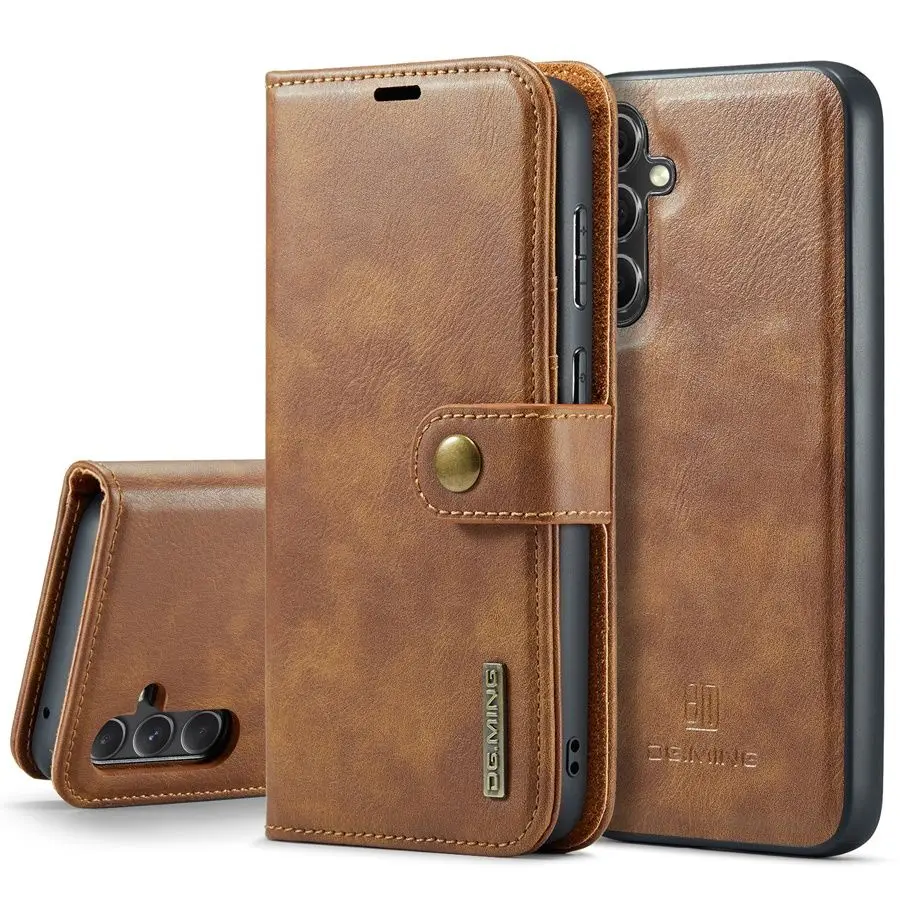 Detachable Magnetic Leather Wallet Case with Removable Flip Cover