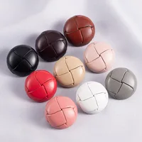 4Pcs 18/23/25mm Colored leather button coat windbreaker retro leather buttons woven leather decorative button accessories B009 1