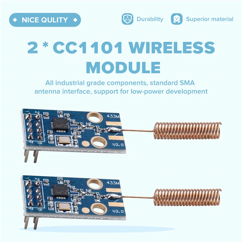 【HOT A69Z】2Pcs CC1101 무선 트랜시버 모듈 433Mhz 거리 전송 보드 무선 트랜시버 모듈