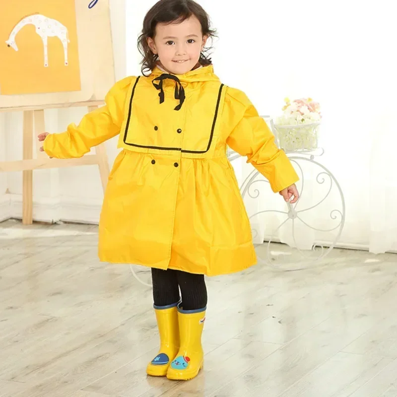 Raincoat Poncho Solid Princess Style kid's Raincoat Fashionable Girl Rain Poncho Waterproof and Breathable Rain Cover Comfortable Jacket