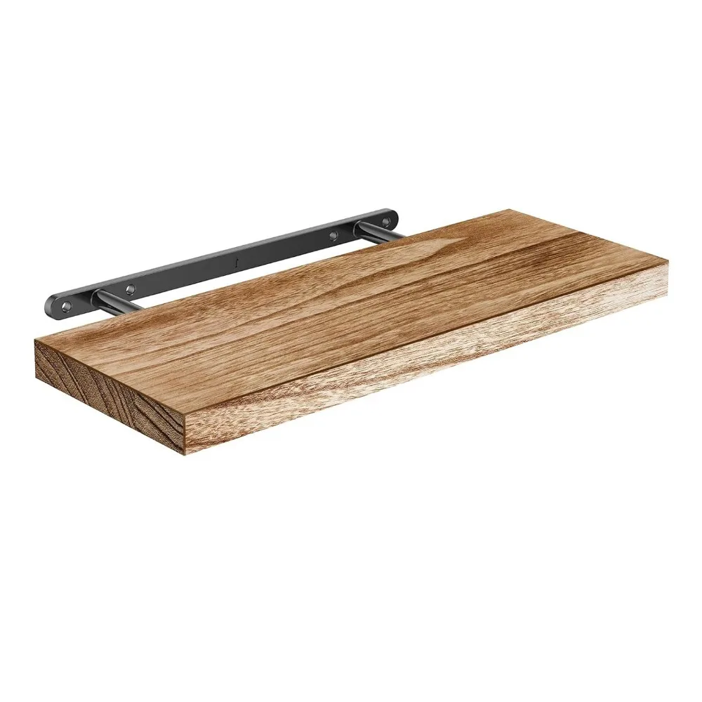 מדפים צפים עץ מונחים על הקיר מדף אחסון עמוק יותר עבה מדפים לחדר האמבטיה לסלון, חדר שינה, מטבח