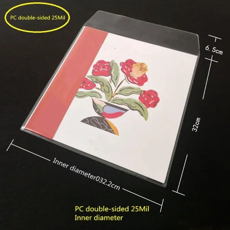 F62C 10 개/가방 PVC 양면 기록 보호 슬리브 플랫 오픈 탑 백 커버