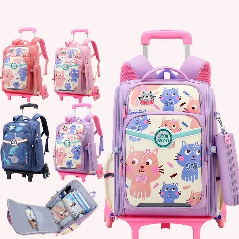 sac-a-dos-d'Ecole-Etanche-a-roulettes-pour-enfant-cartable-trolley-pour-fille-bagages-de-grande-capacite-pour-livres