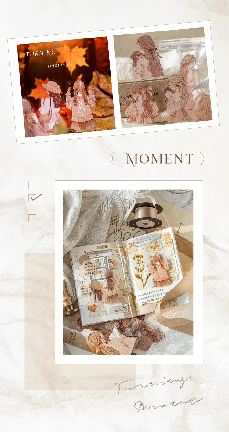 JIANQI 30 Stück/Packung Aufkleber für Mädchen, ästhetische Stick-Etiketten, dekoratives Tagebuch, Albummaterial, Scrapbooking-Zubehör ﻿ – Detail 15