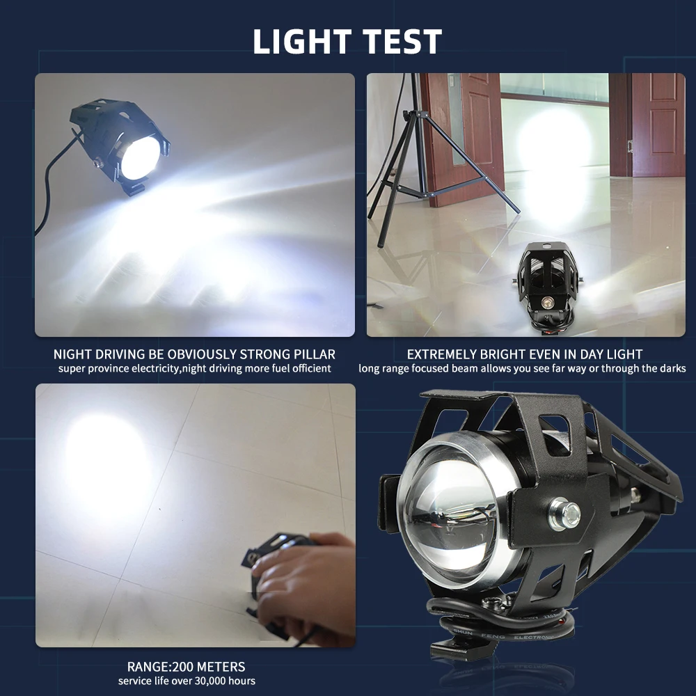 Universal Motorcycle LED Light U5 12V Auxiliary Lamp Driving headlight DRL Fog Light For BMW R1200RT S1000R F800GT Accessories Universal Motorcycle LED Light U5 12V Auxiliary Lamp Driving headlight DRL Fog Light For BMW R1200RT S1000R F800GT Accessories