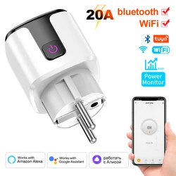 Smart Life WiFi 20A EU Plug with Power Monitoring, Timer, and Child Lock - Style 1