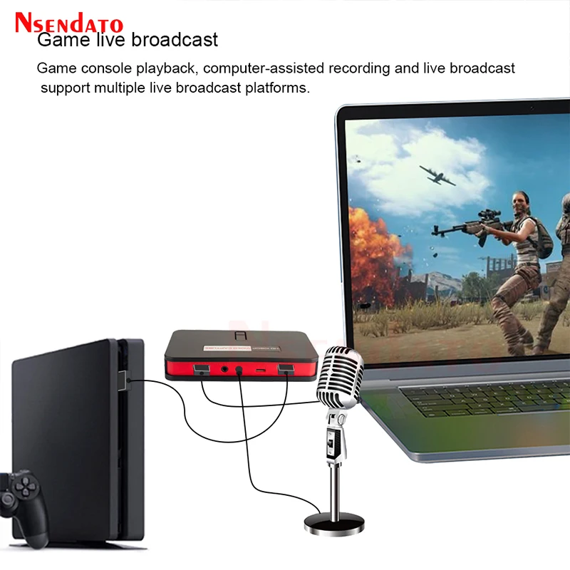 Ezcap284 1080P Ypbpr AV CVBS HDMI Video Capture Card Game Grabber Box for Switch XBOX PS4 Phone Video Record OBS Live Streaming