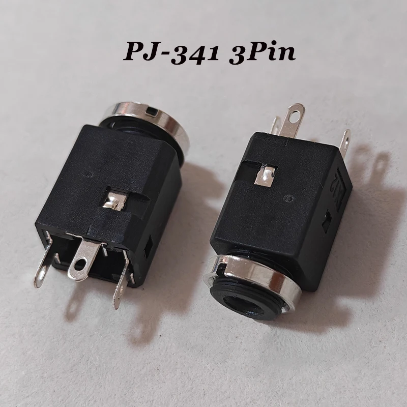 5/10PCS 3.5mm 3/4/5핀 헤드폰 잭 너트가 있는 수직 소켓 3.5 오디오 헤드폰 커넥터 PJ-341 헤드폰 잭