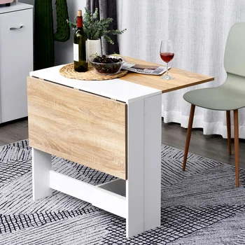 Voltsify Foldable Wooden Dining Table Compact Kitchen Living Room Furniture